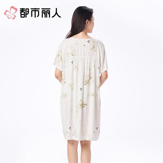 都市丽人睡衣女士睡衣薄家居服绵绸睡衣女士梭织棉短袖裙女装睡裙LHC6B3 商品图2