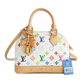 【98新】LV路易威登ALMA系列M13078白三彩村上隆贝壳ALMA BB包手提单肩包女士090326NJS07
