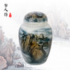 双层盖陶瓷骨灰坛子 黄山风景景德镇瓷器骨灰坛 商品缩略图0