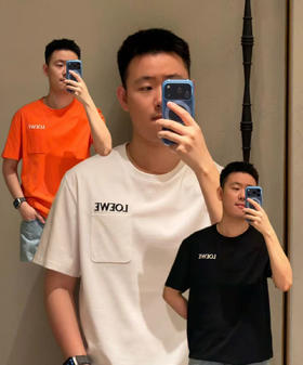 【sy-2577】经典刺绣情侣时尚口袋圆领短袖T恤！！