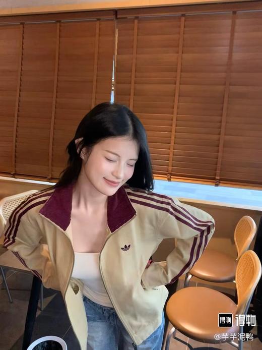 F031009男女同款美式复古条纹翻领休闲运动舒适百搭时尚夹克 商品图2