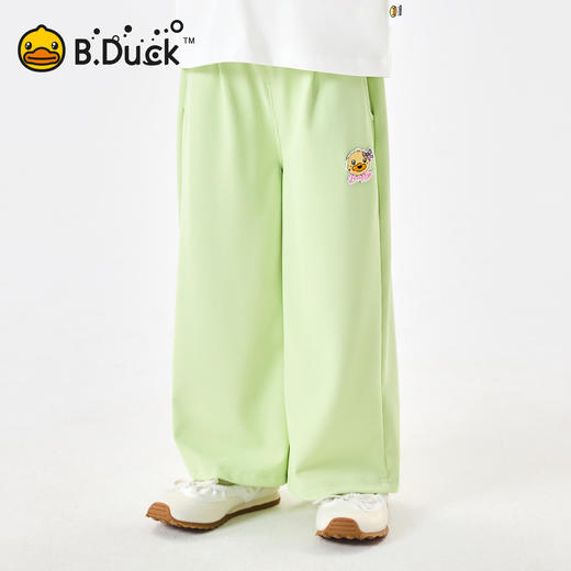 bduck小黄鸭童装女童裤子夏季薄款华夫格休闲裤儿童防蚊裤直筒裤90-150 FF2763050 商品图0