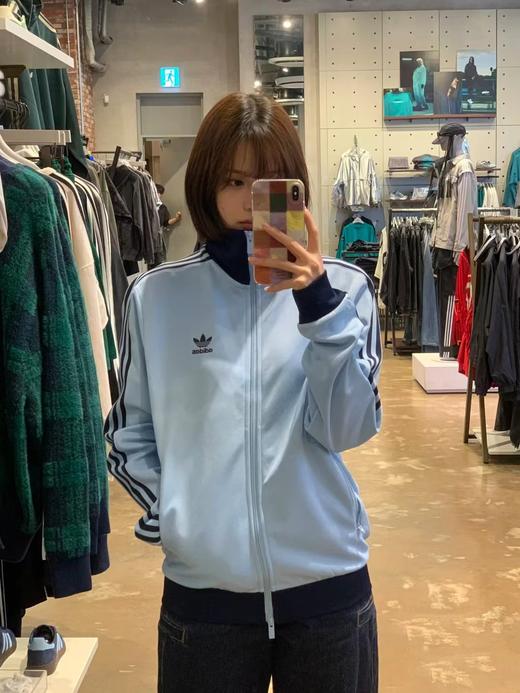 F031053条纹立领蓝色拉链长袖修身夹克外套男女同款 商品图6