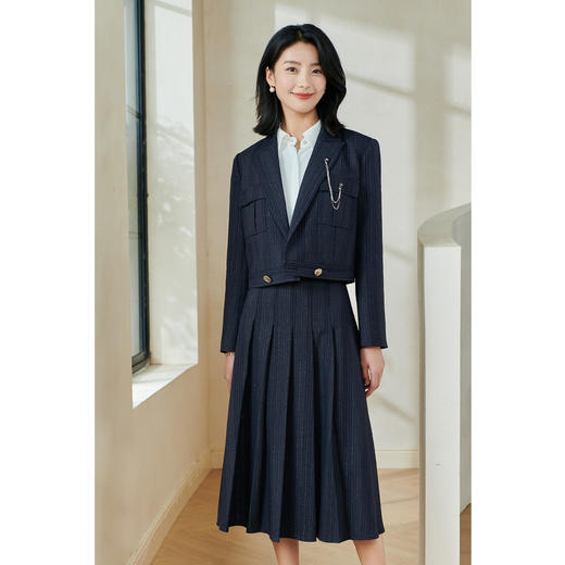 剩S/M 米思阳2025夏季新款英伦风减龄时尚套装通勤半身裙两件套女0631 商品图4