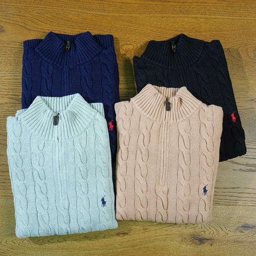 【秒杀价已调 直接拍】原单 Polo Ralph Lauren 男士半拉链绞花针织毛衣 美式复古的温暖质感 商品图7