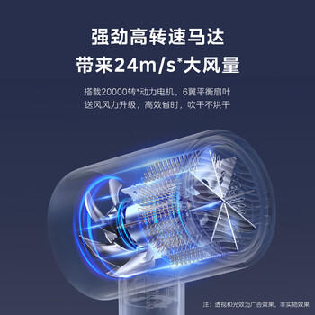美的（Midea）1亿负离子电吹风 大功率快干不伤发吹风机 家用负离子护发吹风筒 FJ208白1800W  生日礼物 /家用电器 /个护健康 /电吹风 商品图3