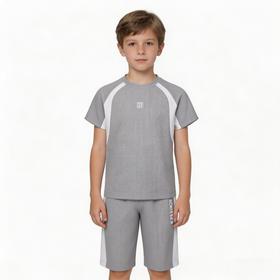 【曼波格防晒外穿系列】舒雅童装男童短袖中裤家居套装防晒UPF50+ 凉感 3A抗菌 3B/26195H