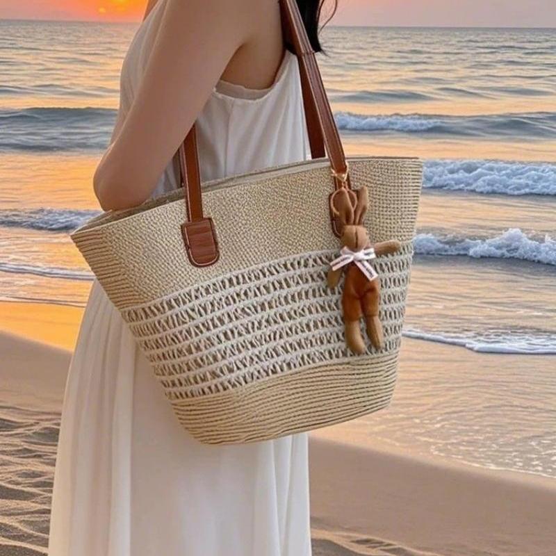 【夏风撞进草编里！49元带走超大容量草编包包】不同花纹 天然纸草材质 软韧有筋骨