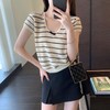【简单大方 松弛优雅的条纹针织衫】简简单单却很有味道的一款夏日搭配 商品缩略图1