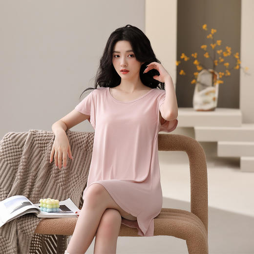 ³太舒服了【带胸垫的家居服】睡裙&短袖套装 防凸点防腋下走光（仅遮点不包裹不承托） XN03-CRMM-FH 商品图1