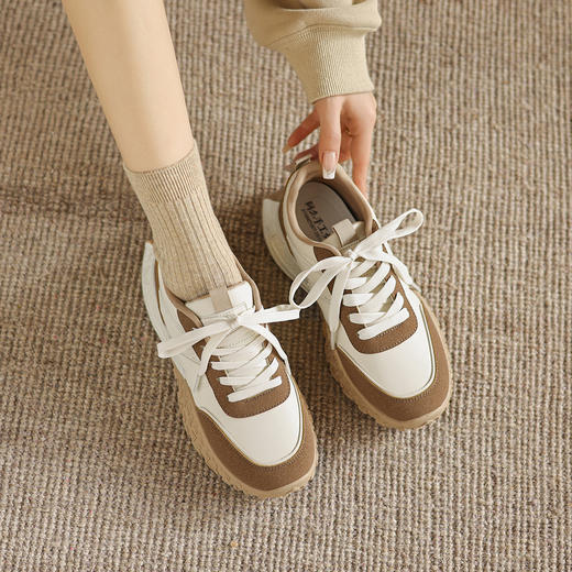 阿么手工女鞋2026新款轻便休闲运动鞋女款小个子透气阿甘鞋3.3CM 商品图4