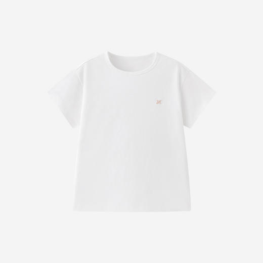 英氏儿童T恤男童女童夏季短袖上衣双35棉纯色打底衫 商品图4