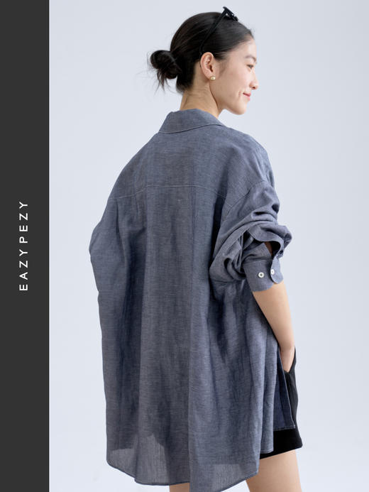 亚麻oversize廓形衬衫 商品图1
