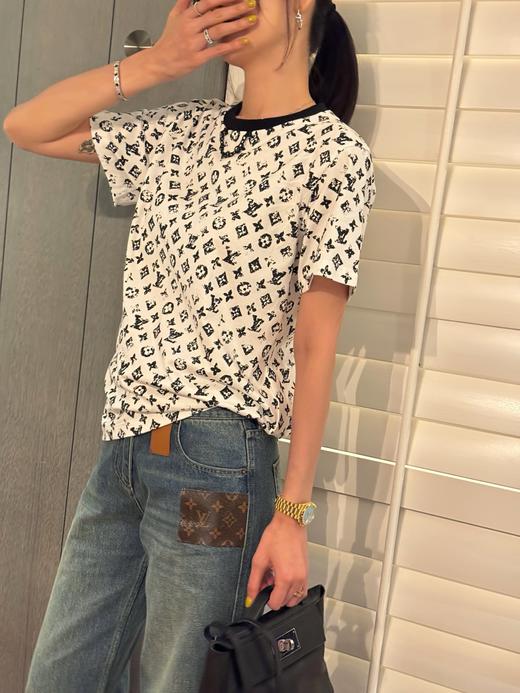 驴家复古水洗满印老花T恤 商品图11