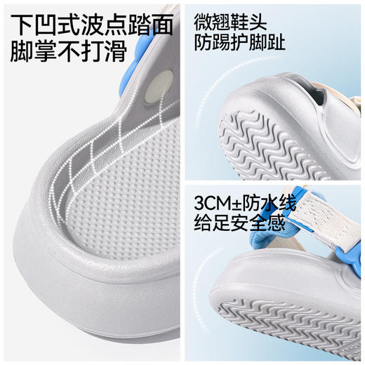 幸福玛丽 卡通织带儿童洞洞鞋 XQ-3121 EVA材质久穿不累脚 波纹大底湿地防滑 可拆卸鞋花可翻转后跟带 一鞋两穿 商品图4