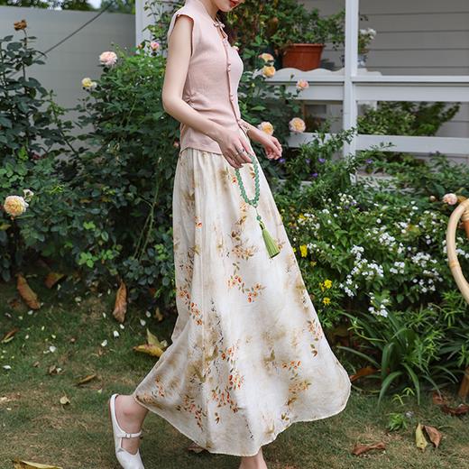 【请注意！容易被围观的一条国风半身裙】 2024新款 苎麻高端亚麻 a字裙半身裙 5155 商品图3