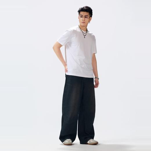 PINLI品立2026夏季新款男圆领落肩袖索罗娜凉感抑菌短袖T恤上衣潮GD262111026 商品图4