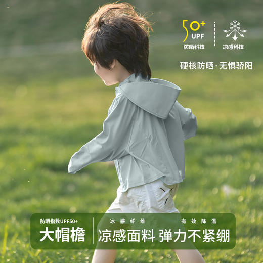 【儿童防晒衣❗️赠UPF50+防晒测试卡】夏日防护升级，冰爽凉感+原纱型防哂+吸湿速干科技，多重加持守护户外出行！新款男童女童冰凉丝轻薄透气防紫外线带帽檐防晒服外套 商品图3