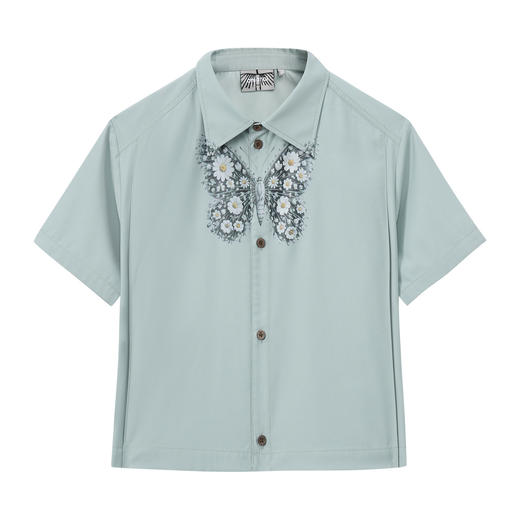 ONIARAI/鬼洗26春夏新黑标石器时代蝴蝶前褶休闲半截衬衫 A740006 商品图3