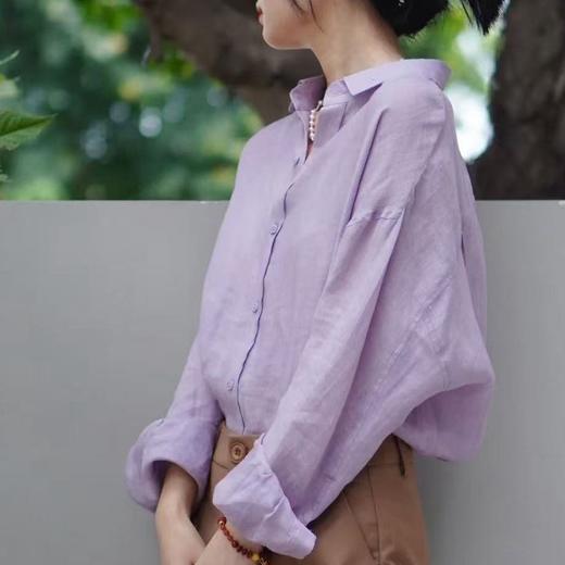 COICI紫色苎麻衬衫，今年夏天流行“紫色衬衫”，太显白了！（3-5天发货） 商品图1