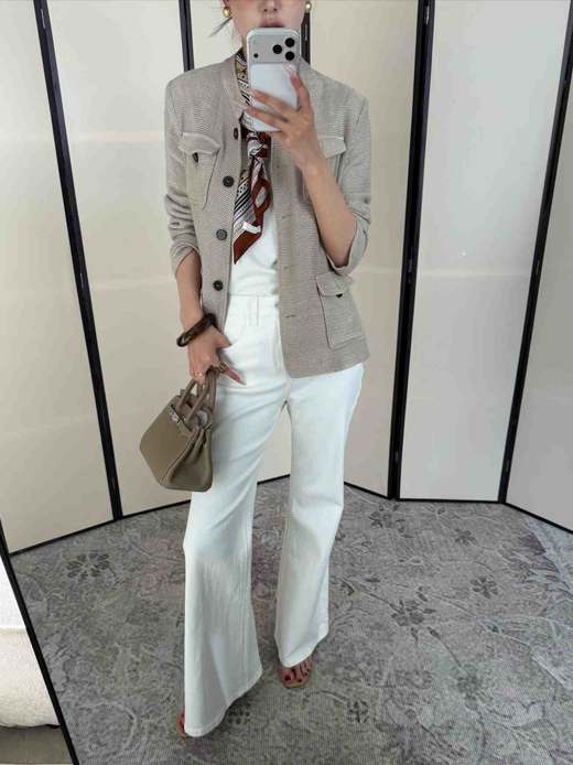 东方闲章|老钱风亚麻立领外套 商品图3