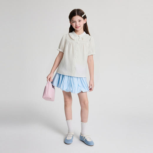 笛莎/Deesha 2026年夏季新款中童衬衫短袖开襟衬衫 商品图2