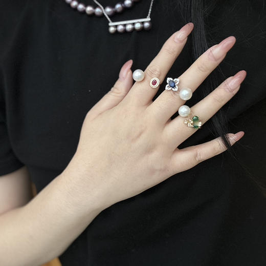 淡水珍珠开口戒指 9mm 对标澳白光感 净白唯美 商品图1