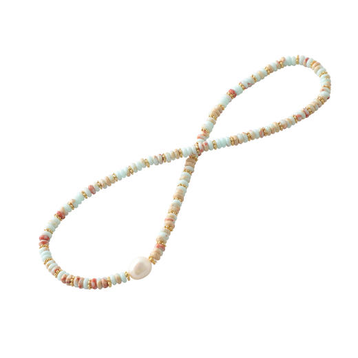 三彩2026新款新中式多巴胺风合成寿山石双层手串手链淡水珍珠百搭 商品图4