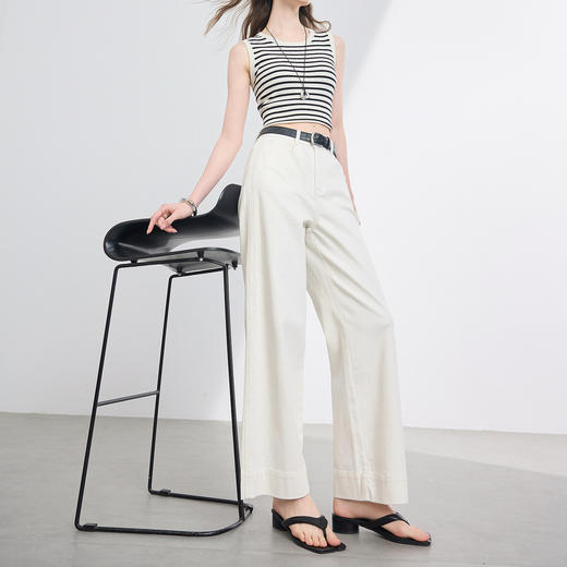 三彩2026夏季新款收腰显瘦牛仔裤九分裤垂感直筒裤休闲裤子M 商品图2