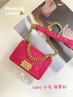 Chanel leboy mini 粉红色 金扣 羊皮 斜挎包