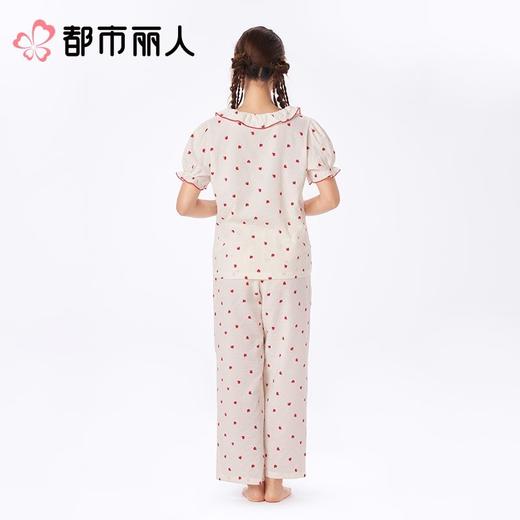都市丽人睡衣女士睡衣薄家居服软绵绵印花睡衣女士软绵绵短袖套装女装短袖短裤+长裤LHC5A2 商品图4