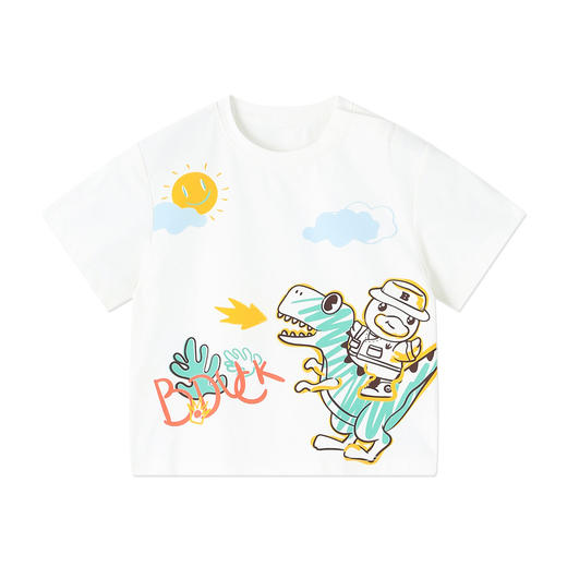 [冰感速干]bduck小黄鸭童装宝宝短袖t恤夏装男童半袖凉感儿童上衣90-150 BF2701022 商品图3