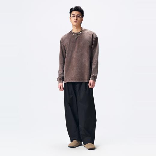 PINLI品立2026春季新款男士宽松纯色圆领落肩袖长袖T恤青年潮牌GD262111020 商品图4