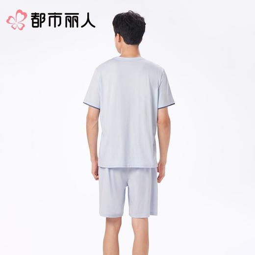 都市丽人睡衣男士睡衣薄家居服40支TC拉架睡衣男士棉质短袖套装男装短袖短裤FHC2B7 商品图2
