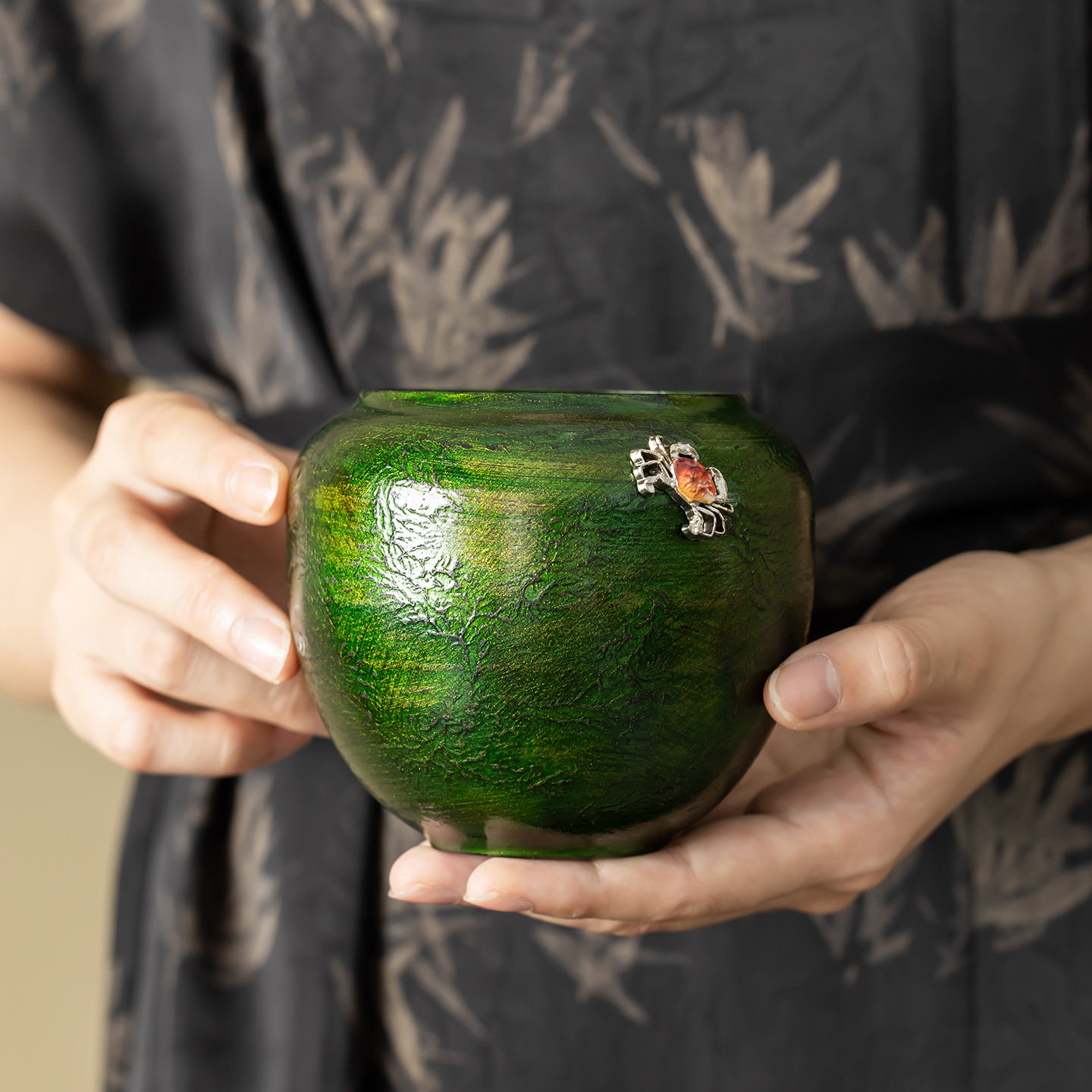 漆器建水/虚谷/茶道配件建水漆器建水茶具零配小茶缸水方