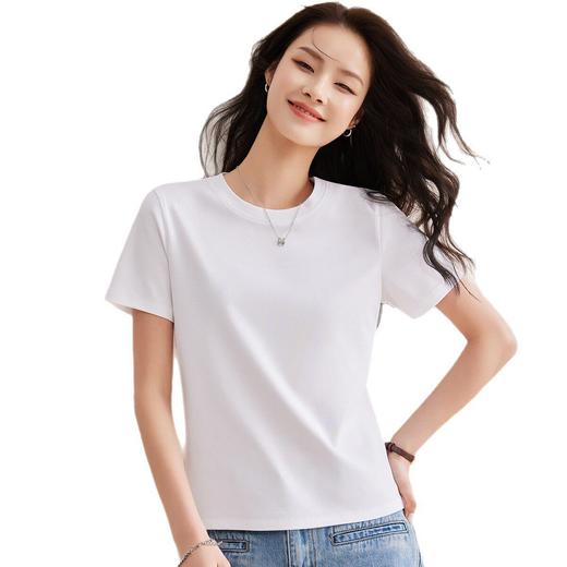 「自j」全新升级【铂金会员109/天猫149/差价40】(00239)洛诗琳凉感抗菌短袖上衣2026夏季新款百搭显瘦丝光棉T恤 商品图4