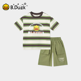 【套装】bduck小黄鸭童装男童短袖套装儿童运动短裤夏装薄两件套BF2681903