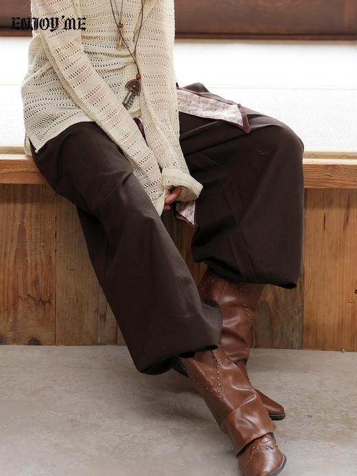 【门店同款】ENJOY春季丝巾腰带松弛阔腿裤 169147016 商品图4