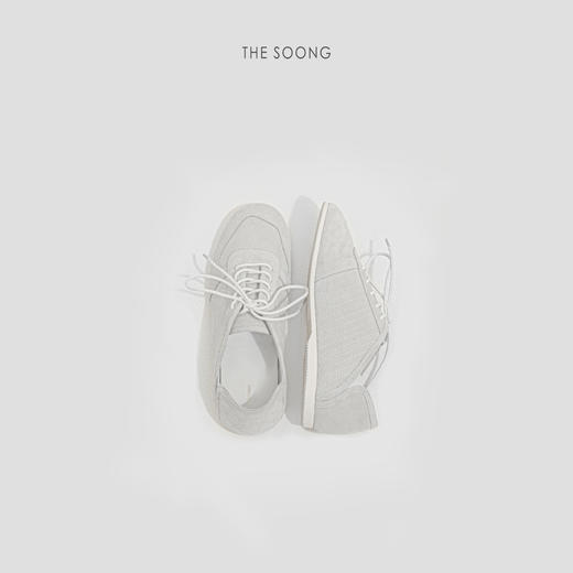 THESOONG"绒面小白鞋"经典牛反绒系带柔软百搭休闲鞋HWXZ8424 商品图3