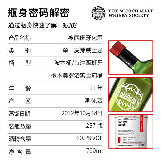 【SMWS】  95.103  被西班牙包围 11年 单一麦芽 威士忌 洋酒 商品图2