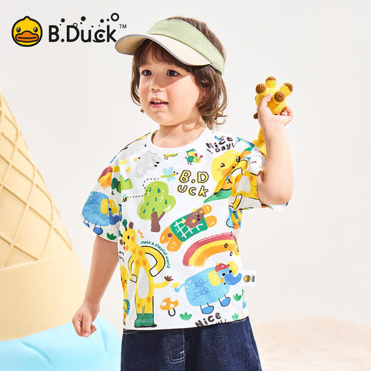 [冰感速干]bduck小黄鸭童装男童短袖T恤速干衣宝宝凉感儿童夏装薄90-140 BF2701036 商品图0