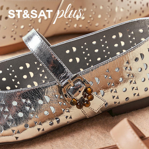 星期六26春新款气质镂空复古扣饰玛丽珍SSE1111102 商品图8