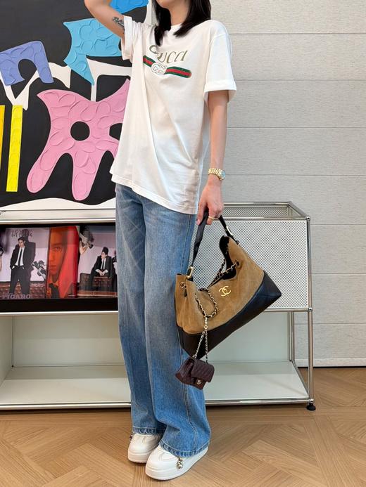 古驰26春夏新款复古回归 复刻经典织带印花短袖（三色可选） 商品图0