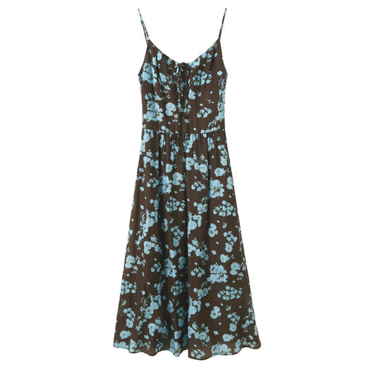 【莱赛尔】三彩2026夏季新款法式系带V领印花A字裙吊带连衣裙S 商品图4