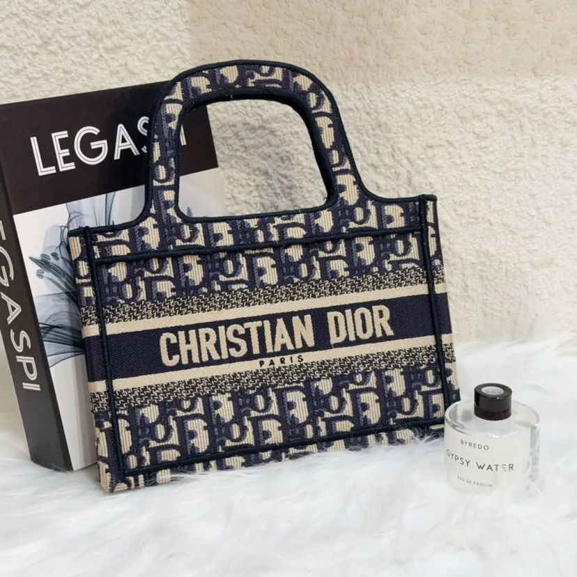 Dior tote 蓝色 老花 mini 手提包