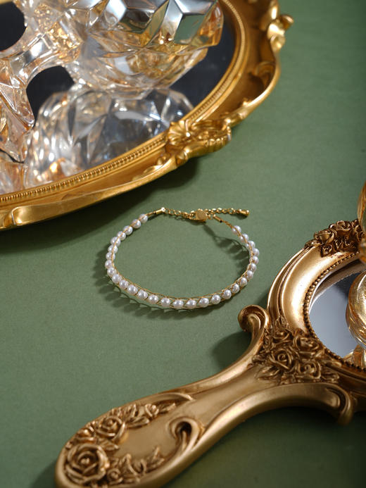 子佩集【韶华履迹】珍珠惜王妃手链【XXSL020】法式编织镀金2602 商品图4