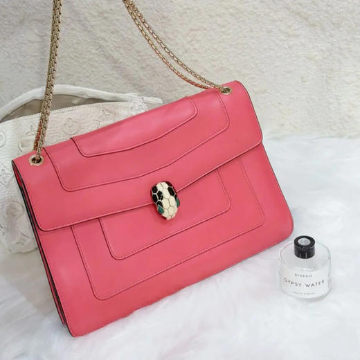 宝格丽 中号 玫红色 box牛皮 蛇头包 商品图0