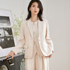 剩S/M/XL/XXL 米思阳2025秋季新款简约通勤亚麻衬衫高级感长袖一粒扣外套女3148 商品缩略图3