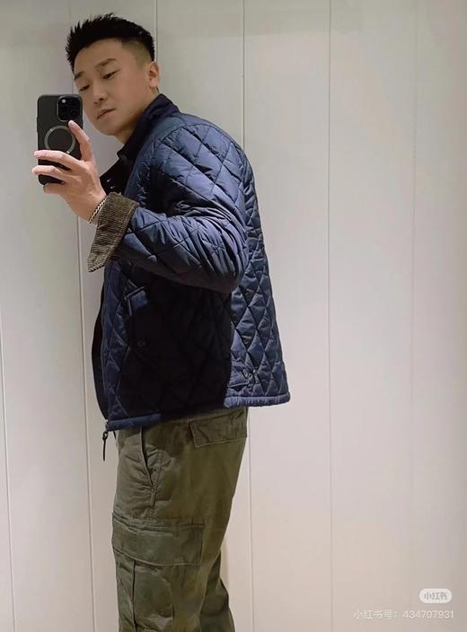 F031031男装防沾水柔软轻薄灯芯绒翻领小马刺绣绗缝夹克 商品图4