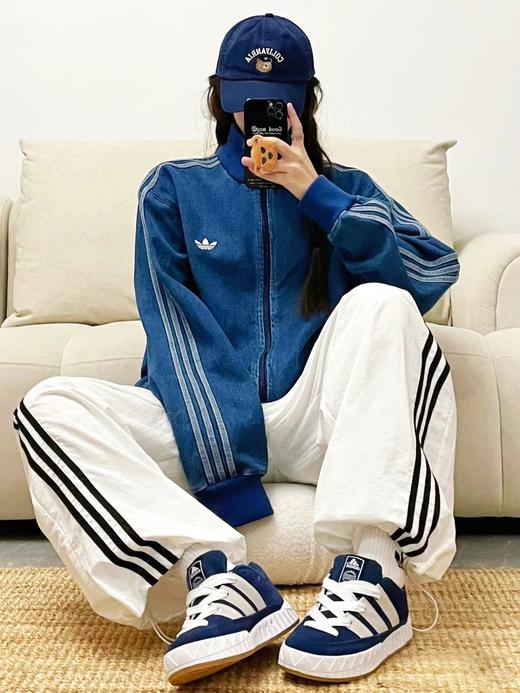 F031055复古立领拉链设计三道杠水洗牛仔夹克外套 商品图11